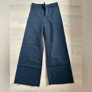 Zara Black Denim Wide Leg Pants